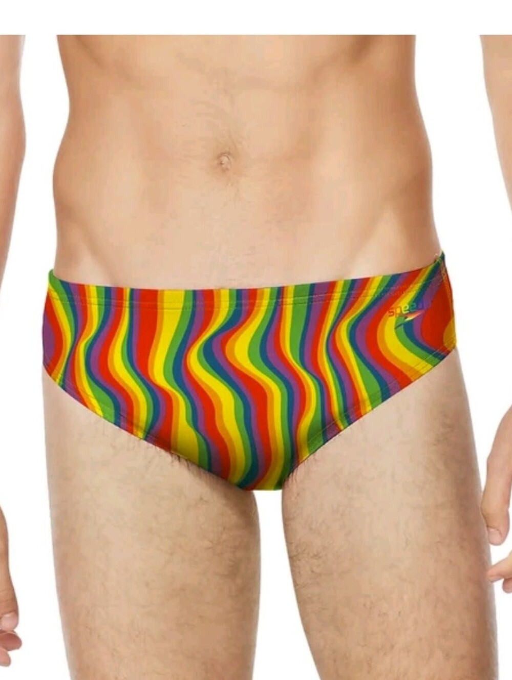 SPEEDO Pride Collection Printed One Brief  Mens Swim Bottom Rainbow Tide Size 36